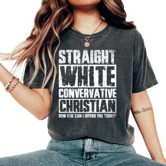 Straight White Conservative Christian Women's Oversized Comfort T-Shirt - Seseable