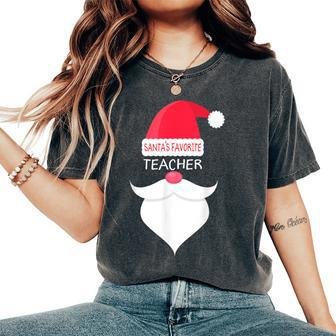 Teacher Christmas Santa's Favorite Women's Oversized Comfort T-Shirt - Monsterry UK