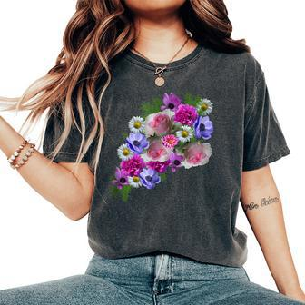Garden Flower Bouquet Floral Women's Oversized Comfort T-shirt | Mazezy