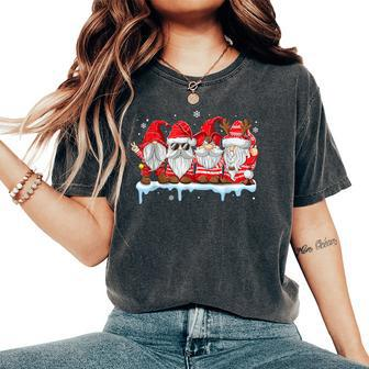 Gnomes In Red Ugly Sweater Gnome Christmas X-Mas Women's Oversized Comfort T-Shirt | Mazezy