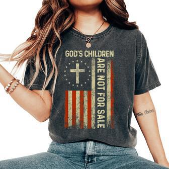 God's Children Are Not For Sale Usa Flag Idea Quote Women's Oversized Comfort T-Shirt - Seseable