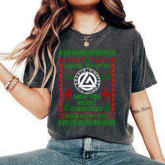 Gracie-Jiu-Jitsu Wish You Merry Christmas Ugly Xmas Sweater Women's Oversized Comfort T-Shirt - Seseable