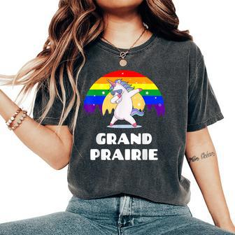 Grand Prairie Texas Lgbtq Gay Pride Rainbow Women's Oversized Comfort T-Shirt | Mazezy