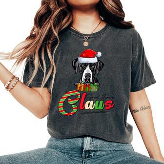 Great Dane Claus Dog Lovers Santa Hat Ugly Christmas Sweater Women's Oversized Comfort T-Shirt - Monsterry AU