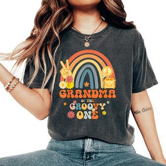 Great Grandma Of The Groovy One Rainbow Boho Birthday Party Women's Oversized Comfort T-shirt | Mazezy