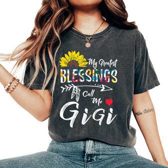 My Greatest Blessings Call Me Gigi Sunflower Women's Oversized Comfort T-shirt | Mazezy