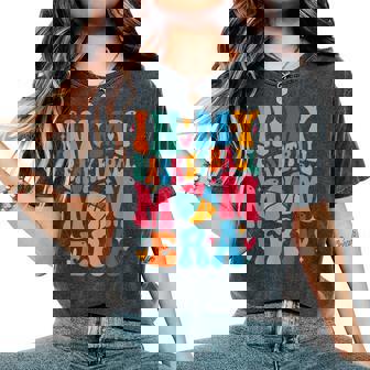 Groovy In My Basketball Mom Era Basketball Mama Mother Women's Oversized Comfort T-Shirt - Monsterry