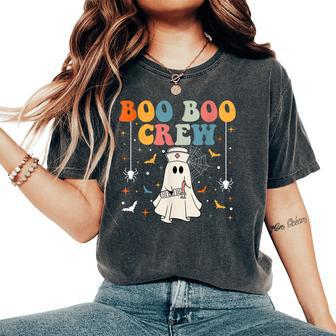 Groovy Boo Boo Crew For Cna Er Rn Lpn Halloween Nurse Women's Oversized Comfort T-Shirt | Mazezy