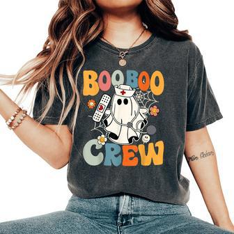 Groovy Boo Boo Crew Nurse Ghost Halloween Nurse Women's Oversized Comfort T-Shirt - Seseable