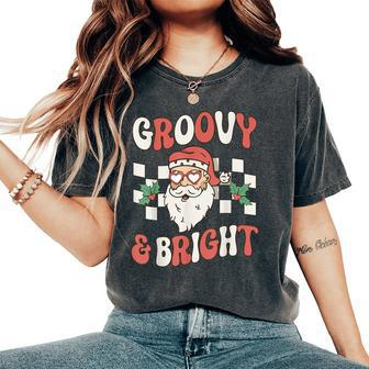 Groovy And Bright Christmas Santa Outfit 80S Retro Groovy Women's Oversized Comfort T-Shirt - Seseable