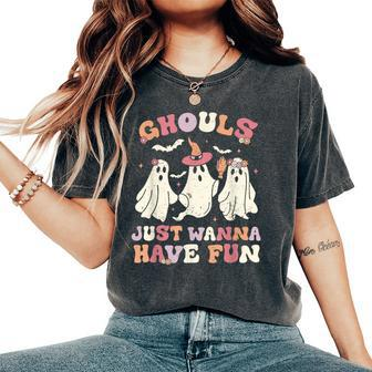 Groovy Ghouls Just Wanna Have Fun Halloween Costume Outfit Women's Oversized Comfort T-Shirt - Monsterry