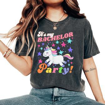 Groovy It's My Bachelor Party Unicorn Marriage Party Women's Oversized Comfort T-Shirt