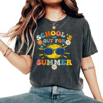 Groovy Last Day Of Schools Out For Summer Teacher Boys Girl Women's Oversized Comfort T-shirt | Mazezy
