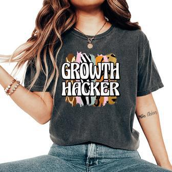 Growth Hacker Leopard Print Women's Oversized Comfort T-Shirt | Mazezy