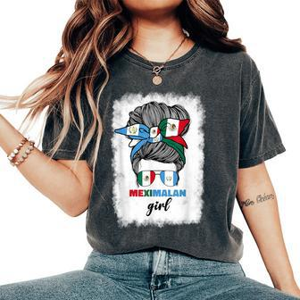 Half Mexican And Guatemalan Mexico Guatemala Flag Girl Women's Oversized Comfort T-Shirt - Monsterry UK