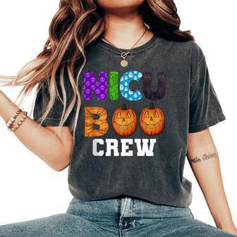 Halloween Nicu Nursing Boo Crew Neonatal Nurses Women's Oversized Comfort T-Shirt | Mazezy