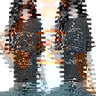 Halloween Pumpkin Smasher Scary Party Halloween Pumpkin Women's Oversized Comfort T-Shirt | Mazezy