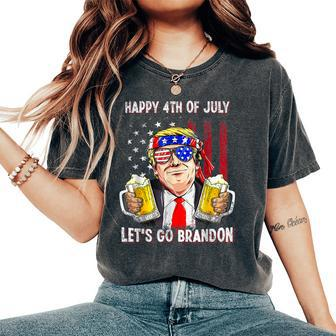 Happy 4Th Of July Lets Go Beer Brandon Trump Beer America Women's Oversized Comfort T-shirt | Mazezy