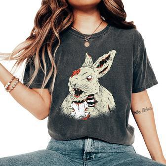 Happy Halloween Horror Bunny Costume Creepy Easter Rabbit Happy Halloween Women's Oversized Comfort T-Shirt | Mazezy