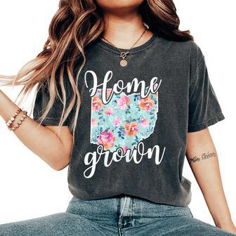 Home Grown Ohio Floral Pattern Woman Women's Oversized Comfort T-shirt | Mazezy
