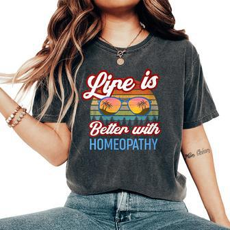 Homeopathy Vintage Sunset Homeopathy Teacher Beginner Women's Oversized Comfort T-Shirt | Mazezy