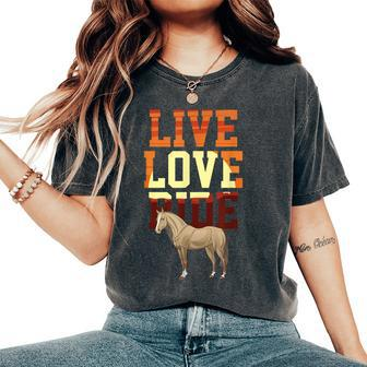 Horse Riding Rodeo Cowboy Cowgirl Western Ranch Wild West Women's Oversized Comfort T-shirt | Mazezy