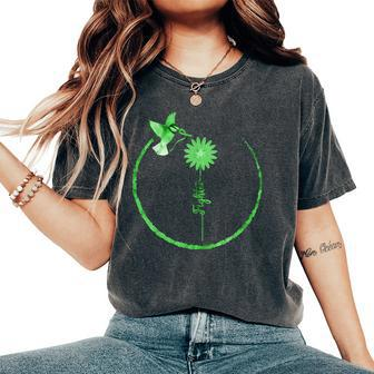 Hummingbird Daisy Ribbon Mental Health Awareness Costume Women's Oversized Comfort T-shirt | Mazezy