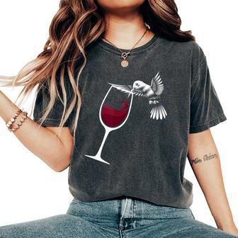 Hummingbird Wine Hummingbird Bird Lover Women's Oversized Comfort T-Shirt - Seseable