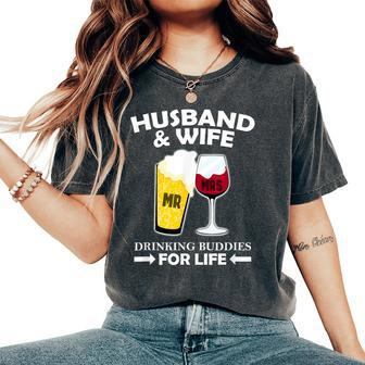 Husband And Wife Drinking Buddies For Life Women's Oversized Comfort T-Shirt - Seseable