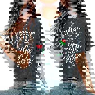 I'm Dreaming Of A Wine Christmas Christmas Women's Oversized Comfort T-Shirt | Mazezy
