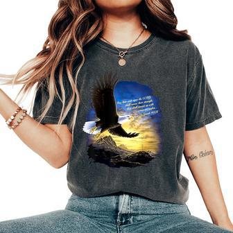 Isaiah 4031 Mount Up Wings As Eagles Christian Bible Verse Women's Oversized Comfort T-Shirt - Monsterry CA