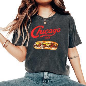 Italian Beef Sandwich Chicago Food Mens Women's Oversized Comfort T-Shirt | Mazezy
