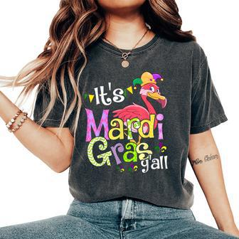 Its Mardi Gras Yall Flamingo Jester Hat Women's Oversized Comfort T-shirt | Mazezy