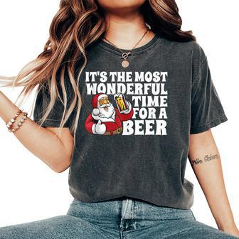 Its The Most Wonderful Time For A Beer Christmas In July Women's Oversized Comfort T-Shirt - Thegiftio UK