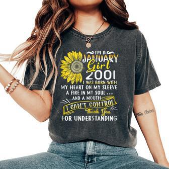 January Girls 2001 Sunflower 18Th Birthday Women's Oversized Comfort T-shirt | Mazezy