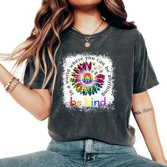 Be Kind Love Rainbow Lgbt Pride Lgbtq Leopard Tiedye Les Gay Women's Oversized Comfort T-shirt | Mazezy