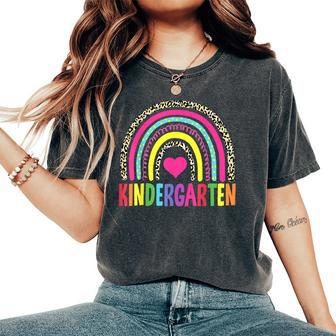 Kindergarten Rainbow Squad Teacher Boys Girls Team Women's Oversized Comfort T-Shirt - Monsterry UK