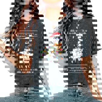 Llama Christmas Tree Ugly Christmas Sweater Women's Oversized Comfort T-Shirt | Mazezy