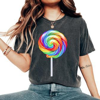 Lollipop Rainbow Sucker Candy Costume Halloween Women's Oversized Comfort T-Shirt - Monsterry UK