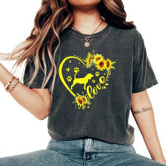 Love Beagle Sunflower For Dog Lover Women's Oversized Comfort T-shirt | Mazezy