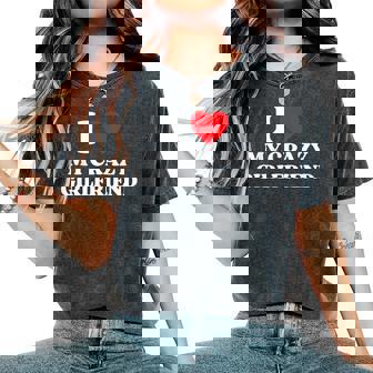 I Love My Crazy Girlfriend I Red Heart My Crazy Gf Women's Oversized Comfort T-Shirt - Monsterry