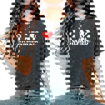 I Love My Girlfriend I Heart My Girlfriend Women's Oversized Comfort T-Shirt | Mazezy