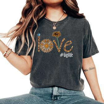 Love Leopard Sunflower Costume Gigi Women's Oversized Comfort T-shirt | Mazezy