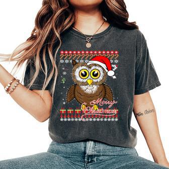 Love Owls Owl Ugly Christmas Sweater Women's Oversized Comfort T-Shirt - Monsterry