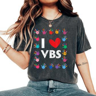 I Love Vbs Vacation Bible School Christian Teacher Women's Oversized Comfort T-shirt | Mazezy