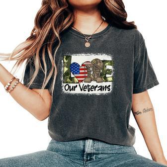 Love Our Veterans Us Military Veteran Day Womens Women's Oversized Comfort T-Shirt - Thegiftio UK