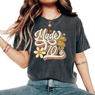 Made In The 70S Retro Created During 1970S Groovy Birthday Women's Oversized Comfort T-Shirt - Seseable