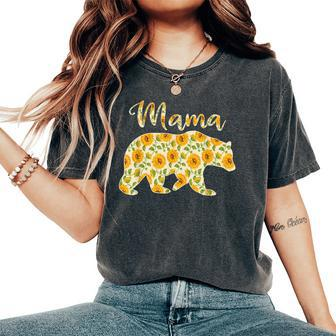 Mama Bear Sunflower Matching Family Bear Women's Oversized Comfort T-shirt | Mazezy