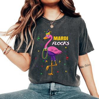 Mardi Gras Tuesday Flamingo Bird Cute Celebration Women's Oversized Comfort T-shirt | Mazezy