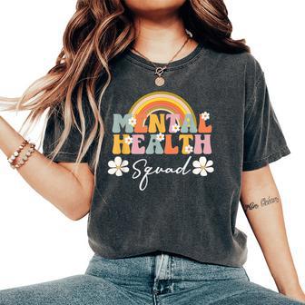 Mental Health Squad Mental Health Awareness Groovy Women's Oversized Comfort T-Shirt - Thegiftio UK